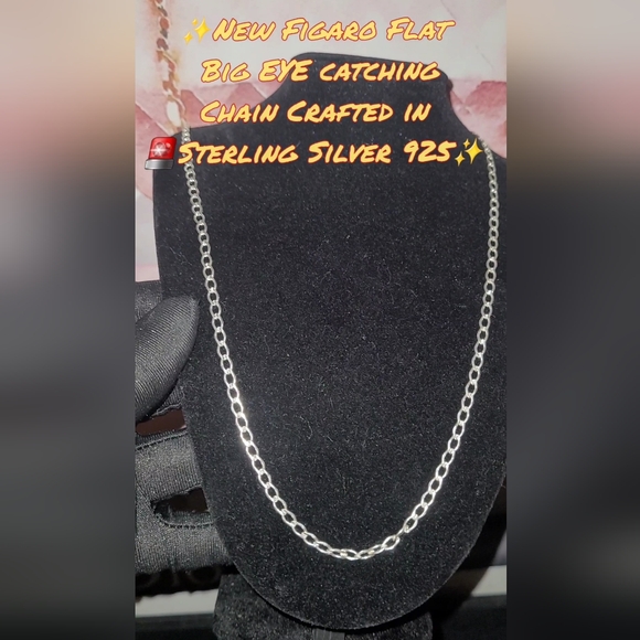 NEW STERLING SILVER FIGARO FlAT BIG EYE CATCHING CHAIN✨️UNISEX🔥 - Picture 6 of 6